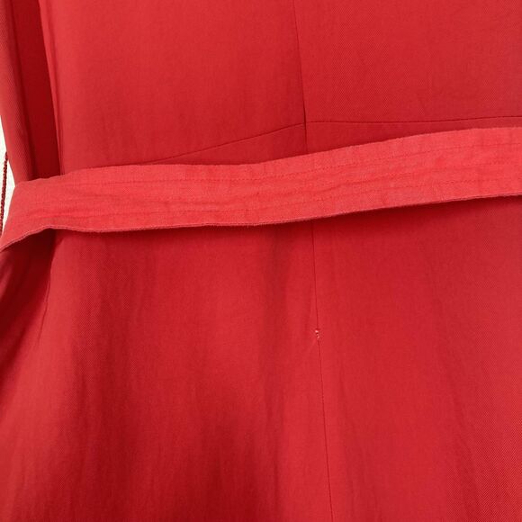 Everlane Jumpsuit Womens 4 Red Sleeveless Wide Leg Belted Linen Blend Pockets - Picture 11 of 16